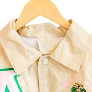 Chaqueta tipo camisa casual de manga larga con botones y bordado de letras griegas de la marca Sand AKA para mujer - Product Image 6