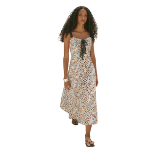 Vestido Midi con Estampado Floral para Mujer, Vestido Casual de Manga Corta - Product Image 1