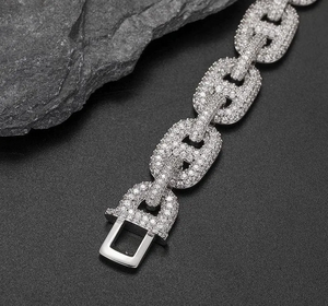 Pulsera de Lujo Soparkling de Plata de Ley 925 con Moissanita VVS de Corte Brillante, Bañada en Rodio, de Alto Brillo - Product Image 3