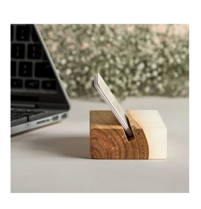 <b>Rustic</b> Wood Resin Business Name Card Display Holder for Desktop Resin Wood Business Card Holder Made In India - Product Image 2