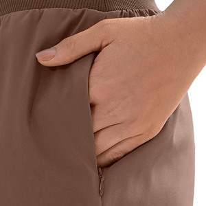 Shorts pour femmes à taille haute, couleur unie, respirants, en tricot, spandex, polyester, coupe décontractée, taille élastique - Product Image 2