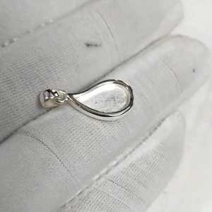 925 Sterling Silver Milk Drop 17x11mm Blank Bezel Pendant Setting DIY Breastmilk Keepsake Resin Ashes <b>Memorial</b> Locket Charm - Product Image 3