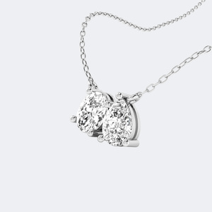 Collier pendentif Toi et Moi en or plaqué 10 carats avec diamant ovale en forme de poire de 1,00 carat, couleur E - Product Image 5