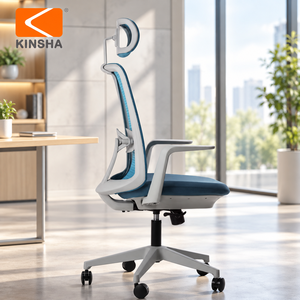 Silla de Oficina KINSHA de Malla con Reposacabezas Ajustable 4D, Diseño Ergonómico Giratorio para Uso en Oficina y Hogar - Product Image 1