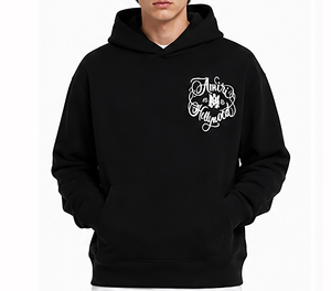 Sweat-shirt à capuche de luxe noir pour homme, coupe oversize, en coton épais, style streetwear hiver, chaud et tendance - Product Image 1