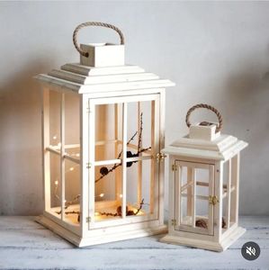Lanterne décorative en bois, style rustique, à suspendre, pour salon, chambre, véranda, patio, jardin, mariage, restaurant - Product Image 2