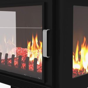 Caminetto Elettrico Autoportante da 24 Pollici con Fiamma Realistica, 1000W/1500W, Temperatura Regolabile, Nero - Per Uso Domestico - Product Image 5