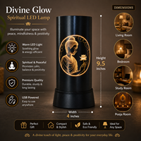 Lampu Meja LED Buddha Cahaya Hangat Meditasi Spiritual Lampu Malam Seni Teratai Dekorasi Samping Tempat Tidur Kamar Tidur Buddha Rumah Kantor Hadiah Yoga