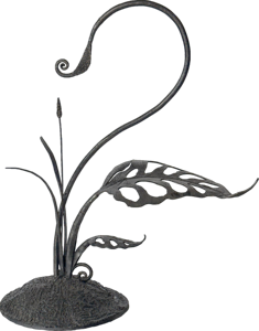 Soporte para Plantas Tradicional de Hierro Dorado con Diseño de Hojas Huecas Inspirado en la Naturaleza, Elegante Adorno para Decoración del Hogar y Jardín - Product Image 1