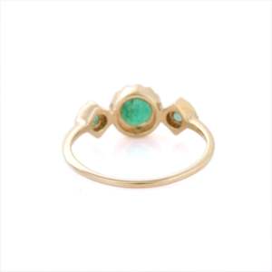 14K Yellow Gold Bezel Setting Natural <b>Emerald</b> Gemstone Statement <b>Ring</b> for <b>Men</b> - Product Image 4