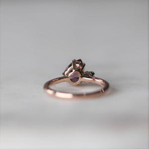 Fancy Light Pink Lab Grown Diamond Pear Cut Pink Tourmaline <b>Ring</b> 14K Solid Gold Minimalist Engagement Jewelry - Product Image 4