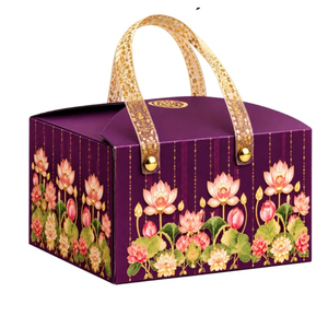 Caja Metálica con Patrón Geométrico Industrial, Tapa con Borlas, Hecha a Mano, Forma Rectangular, Decoración para Fiestas, Caja de Regalo para Diwali - Product Image 5