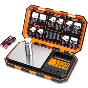 Báscula Digital de Bolsillo 500g x 0.01g, Mini Báscula para Joyas con 6 Unidades, Pantalla LCD y Función de Tara para Alimentos y Joyería - Product Image 1