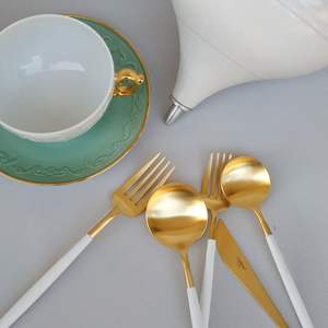 Global <b>Gold</b> Cutlery Set <b>Bulk</b> Restaurant Hotel Wedding <b>Wholesale</b> Export Pro - Product Image 6