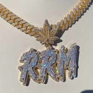 Nuevo Diseño de Colgante de Letra con Moissanita, Plata 925, Chapado en Oro de 18k, Collar con Nombre Estilo Hip Hop, Colgante de Moissanita Personalizado - Product Image 1