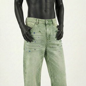 Jean droit en denim personnalisé pour homme – Qualité supérieure, style Hip Hop Gothique, streetwear hiver délavé pour homme 2026 - Product Image 2