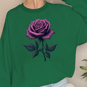Sudaderas de mujer con ilustración de Rosa morada detallada - Product Image 1