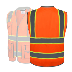 Veste de sécurité unisexe haute visibilité, sur mesure, réfléchissante, imperméable, coupe-vent, respirante, grande taille, pour travaux en extérieur - Product Image 2