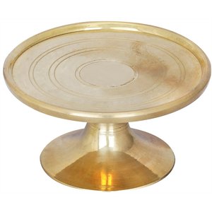 Artículo de decoración para el hogar indio tradicional Puja Chowki Circular de latón hecho a mano - Product Image 1