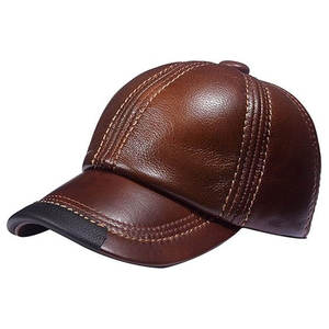 Gorra de Béisbol Personalizable al por Mayor, de Cuero Genuino, Unisex, Transpirable, Impermeable, de 6 Paneles, Ajustable con Cierre a Presión, para Todas las Estaciones - Product Image 1