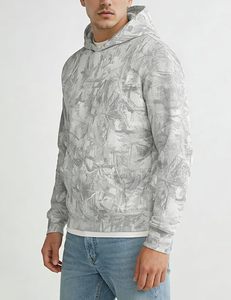 เสื้อฮู้ดลายพรางสำหรับผู้ชาย, เสื้อสเวตเตอร์มีฮู้ดลายพรางตัวโอเวอร์ไซส์แขนยาวเสื้อสวมหัวผ้าฟลีซมีกระเป๋า - Product Image 2