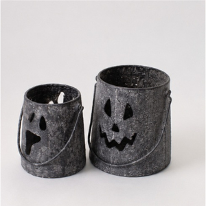 Ensemble de lanternes à bougies en métal pour Halloween, Jack-O-Lantern et fantôme, style vintage, lanternes votives vieillies pour la décoration intérieure et extérieure - Product Image 2