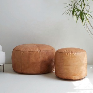 Pouf ottoman rond moderne en velours de coton rose, fait main, petit, avec rangement, pour salon, tabouret d'appoint, pouf en corde pour la décoration intérieure - Product Image 3