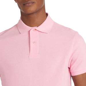 Polo en coton personnalisé pour homme, manches courtes, coupe ajustée, couleur unie, avec poche, respirant, tendance estivale - Product Image 5