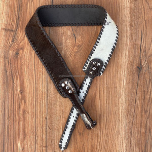Cinturón de piel de vaca occidental hecho a mano para hombres y mujeres, cuero genuino de grano completo, resistente, sin hebilla, correa de vaquero, Correa atornillada - Product Image 2