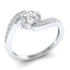 Bagues de fiançailles solitaires en argent sterling 925 de haute qualité REYES, certifiées GRA, avec moissanite, accessoires minimalistes pour femmes, bijoux - Product Image 2