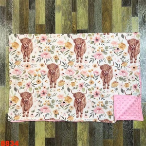 Copertina Avvolgente per Neonati con Stampa Mucca Highland, Morbida in Fibra di Bambù/Spandex, Motivo Floreale, Unisex - Product Image 3
