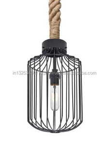 Lampe suspendue circulaire à la forme d'un cage à fil, design moderne, disponible en noir, luminaire décoratif de plafond, 3 unités - Product Image 4