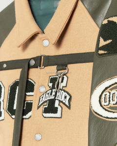 <b>Men's</b> Vintage Streetwear Varsity Jacket <b>Black</b> Custom Chenille Logo Stand Collar Embroidery <b>Long</b> Sleeve <b>Coat</b> - Product Image 6