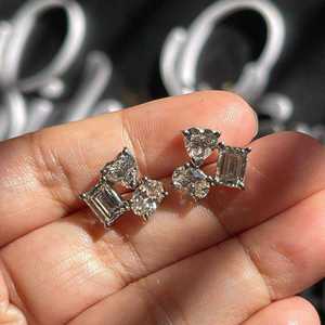 Flowing Elongated Three Prong Pear Cut Solitaire Lab Grown Diamond Studs 14K Gold IGI Certified Luxury <b>Fine</b> Jewelry Party Gift - Product Image 5