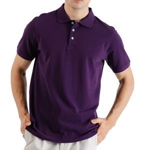 Men's Premium Deep Purple Cotton Breathable for Shirt | <b>Classic</b> Short Sleeve Solid Color Casual for T-Shirt Front Logo for - Product Image 4