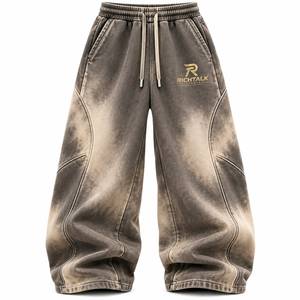 Men's Harem Pants <b>Elastic</b> <b>Waist</b> Drawstring Casual Midweight Polyester Sand Washed Sport <b>Trousers</b> - Product Image 5