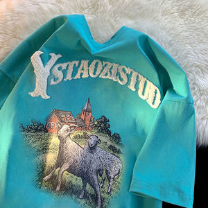 Camisetas con Cuello Redondo de Diseño Personalizado 2026, MOQ Bajo, Logotipo Chenille, Estilo Hip Hop, Unisex, Algodón Regular, Talla Grande - Product Image 3