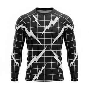 เสื้อรัดรูปแขนยาวแบบยูนิเซ็กซ์ สำหรับครอสเทรนนิ่ง ฟิตเนส บีเจเจ เอ็มเอ็มเอ็ม ยิวยิตสู กราปลิง แห้งเร็ว ชุดกีฬา - Product Image 1