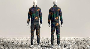 Conjunto Deportivo Unisex con Estampado Floral, Chaqueta con Cierre Completo, Pantalones Jogger con Cintura Elástica, Ropa Deportiva Informal para Otoño - Product Image 2