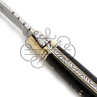 Couteau de poche pliant Laguiole, lame en acier inoxydable 440c, lame en damas, personnalisable, manche en micarta pour bricolage
