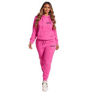 Womens Pullover Hoodie Tracksuit <b>Two</b> <b>Piece</b> Casual Fleece <b>Lounge</b> <b>Set</b> Relaxed Fit Elastic Waist Cuffed Activewear Workout Outfit - Product Image 1