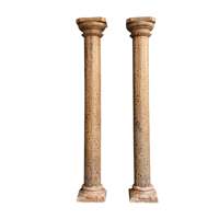 Colonne décorative en teck massif sculptée à la main, style vintage indien, pour projets de temples, villas et hôtels |   Mix & Match 1 Contenant
