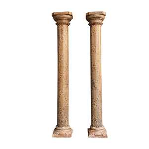 Colonne décorative en teck massif sculptée à la main, style vintage indien, pour projets de temples, villas et hôtels |   Mix & Match 1 Contenant - Product Image 6