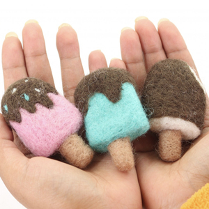 Popsicle de chocolate de fieltro hecho a mano, juguete de comida de simulación, decoración de verano, juguete educativo para niños, venta al por mayor a granel - Product Image 3