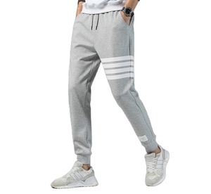 Haute qualité coton Jogging pantalons de survêtement pour hommes hiver décontracté motif droit pantalon avec taille moyenne respirant 2 poches latérales - Product Image 3