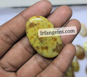Opale verte orbiculaire 100% naturelle, cabochon, prix de gros, lot de pierres artisanales pour la fabrication de bijoux, opale verte orbiculaire de formes et tailles variées - Product Image 2