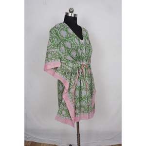 Kaftan 100% coton pour femme, tunique en coton faite à la main, style bohème, taille unique, robe kaftan écologique, cadeau pour elle - Product Image 6