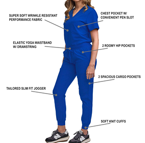 ชุดยูนิฟอร์มแพทย์ ชุดพยาบาลโรงพยาบาล ชุดสครับพร้อมปักโลโก้ ขายส่ง ชุดสครับแพทย์ Shaghaf Sports Wear Impex Sc2 โพลีเอสเตอร์ 100% - Product Image 2