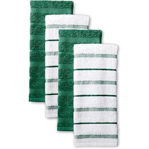 Set di 4 Asciugamani da Cucina Verde/Bianco 16"x26" - Product Image 1