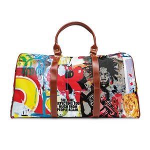 Colorful <b>Canvas</b> Duffel <b>Bag</b> With Leather Handles Zipper Closure Large Capacity Travel Weekender <b>Bag</b> - Product Image 1